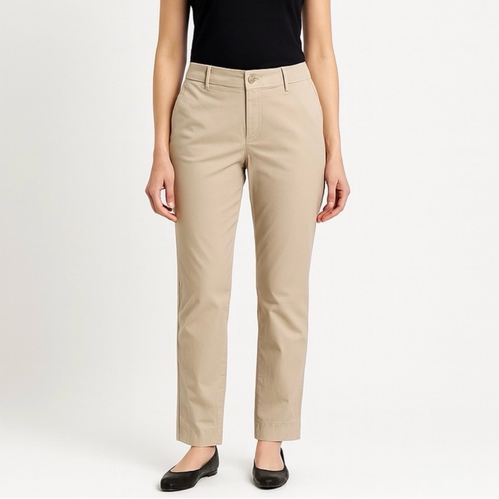 Talbots Khaki Straight-Leg Perfect Chino Pants 16P